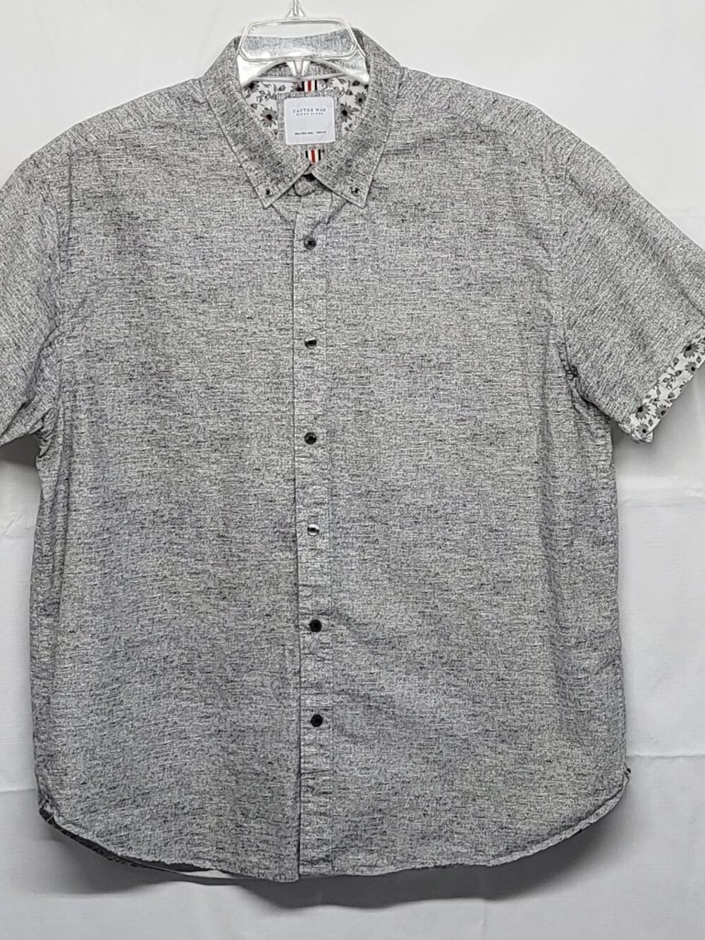 Cactus Man Mens Shirt Button Up Floral Accent XXL Short Sleeve Cottagecore